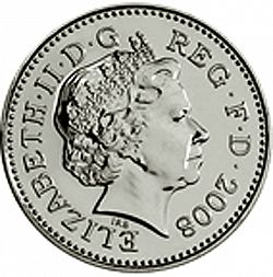 Large Obverse for 10p 2008 coin