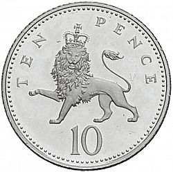 Large Reverse for 10p 1998 coin