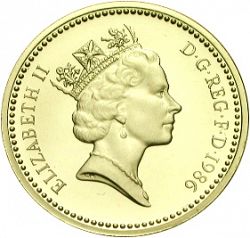 Large Obverse for £1 1986 coin