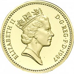 Large Obverse for £1 1987 coin