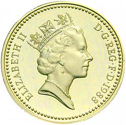 Large Obverse for £1 1988 coin