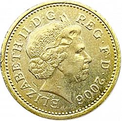 Large Obverse for £1 2006 coin