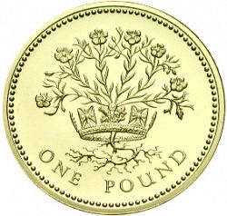 Large Reverse for £1 1986 coin