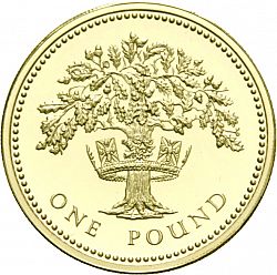 Large Reverse for £1 1987 coin
