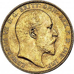 Large Obverse for Sovereign 1905 coin