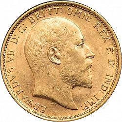 Large Obverse for Sovereign 1906 coin