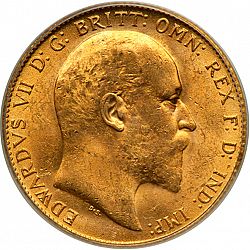 Large Obverse for Sovereign 1907 coin
