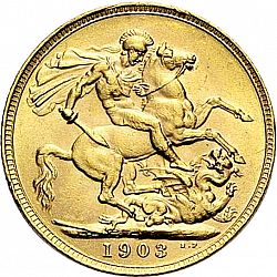 Large Reverse for Sovereign 1903 coin
