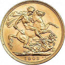Large Reverse for Sovereign 1903 coin