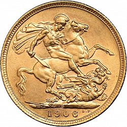 Large Reverse for Sovereign 1906 coin