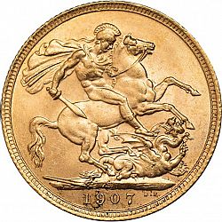 Large Reverse for Sovereign 1907 coin