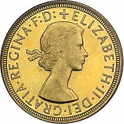 Large Obverse for Sovereign 1963 coin
