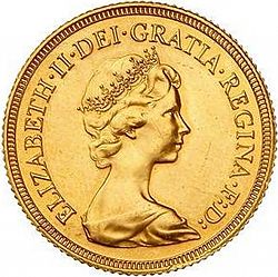 Large Obverse for Sovereign 1982 coin