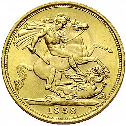 Large Reverse for Sovereign 1958 coin