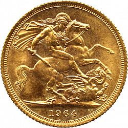 Large Reverse for Sovereign 1964 coin