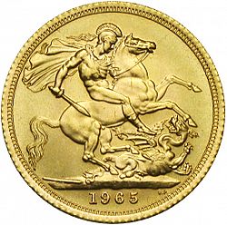 Large Reverse for Sovereign 1965 coin