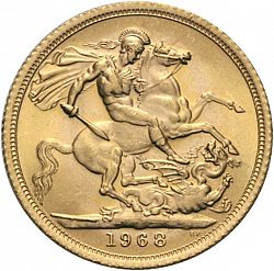 Large Reverse for Sovereign 1968 coin