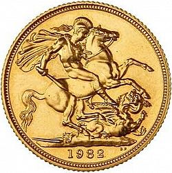 Large Reverse for Sovereign 1982 coin