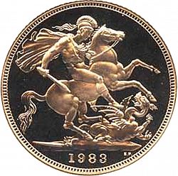 Large Reverse for Sovereign 1983 coin