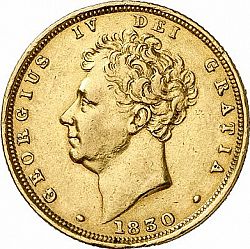 Large Obverse for Sovereign 1830 coin