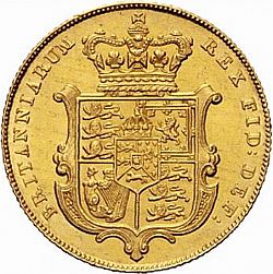 Large Reverse for Sovereign 1825 coin