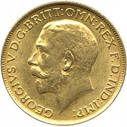 Large Obverse for Sovereign 1913 coin
