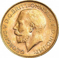 Large Obverse for Sovereign 1918 coin