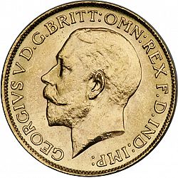 Large Obverse for Sovereign 1919 coin