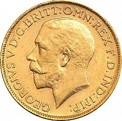 Large Obverse for Sovereign 1921 coin