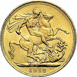 Large Reverse for Sovereign 1912 coin