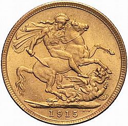 Large Reverse for Sovereign 1915 coin
