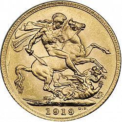 Large Reverse for Sovereign 1919 coin