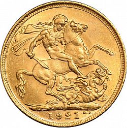 Large Reverse for Sovereign 1921 coin