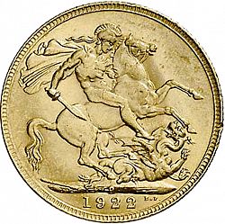 Large Reverse for Sovereign 1922 coin