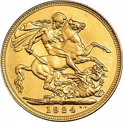 Large Reverse for Sovereign 1924 coin