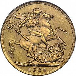 Large Reverse for Sovereign 1924 coin