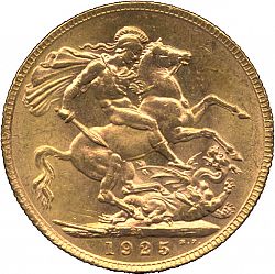 Large Reverse for Sovereign 1925 coin
