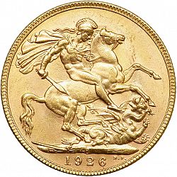 Large Reverse for Sovereign 1926 coin