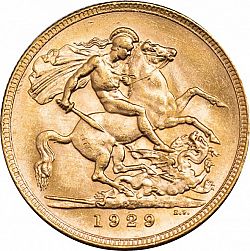 Large Reverse for Sovereign 1929 coin