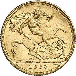 Large Reverse for Sovereign 1930 coin