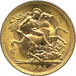 Large Reverse for Sovereign 1931 coin
