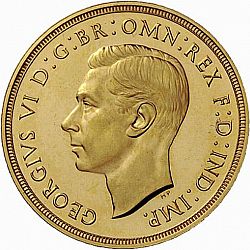 Large Obverse for Sovereign 1937 coin