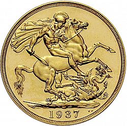 Large Reverse for Sovereign 1937 coin