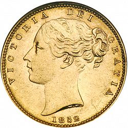 Large Obverse for Sovereign 1852 coin
