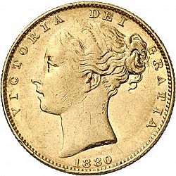 Large Obverse for Sovereign 1880 coin