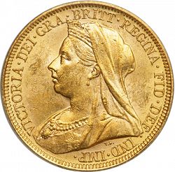 Large Obverse for Sovereign 1895 coin