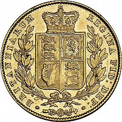 Large Reverse for Sovereign 1845 coin