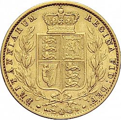 Large Reverse for Sovereign 1858 coin