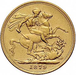 Large Reverse for Sovereign 1879 coin