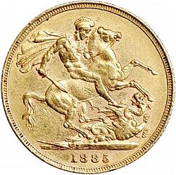 Large Reverse for Sovereign 1885 coin